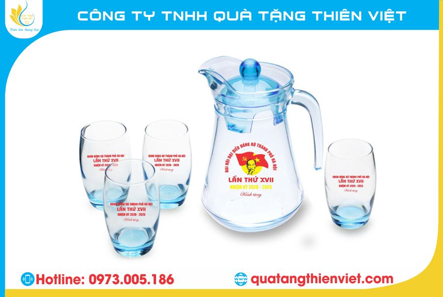 Ly thủy tinh in logo