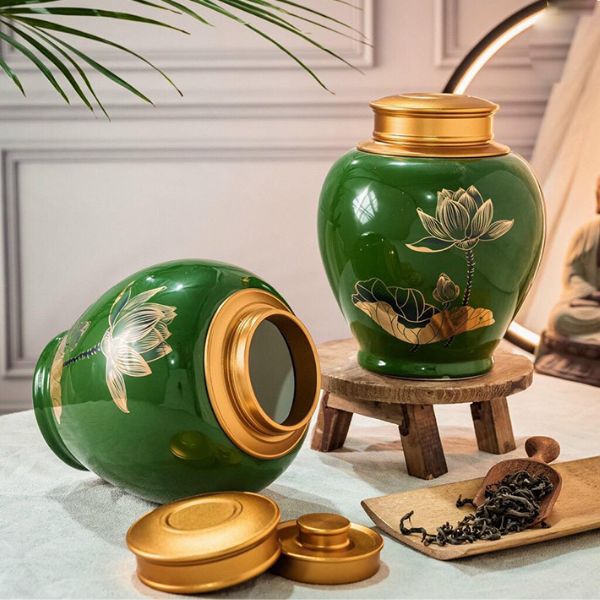 Hộp trà gốm sứ