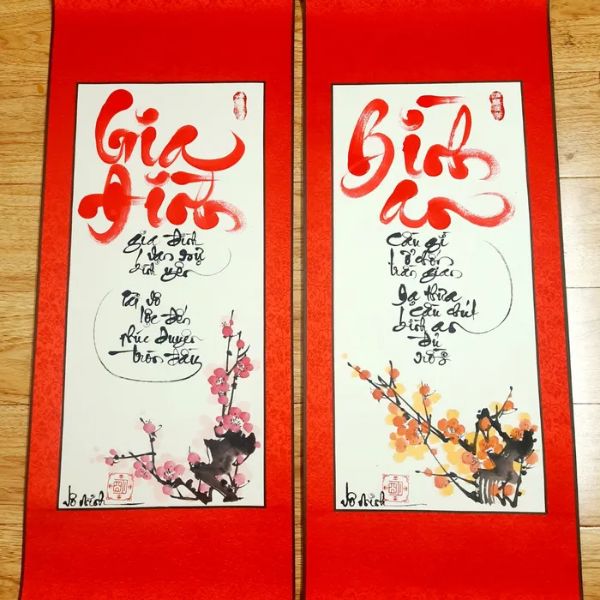 Khung câu đối thư pháp