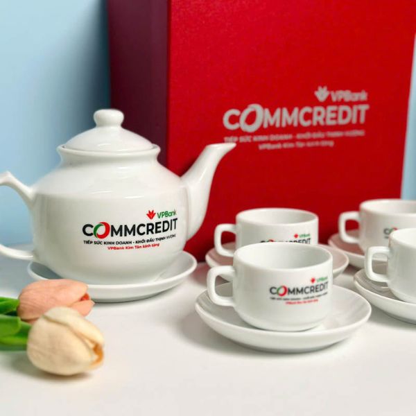 Bộ ấm chén in logo