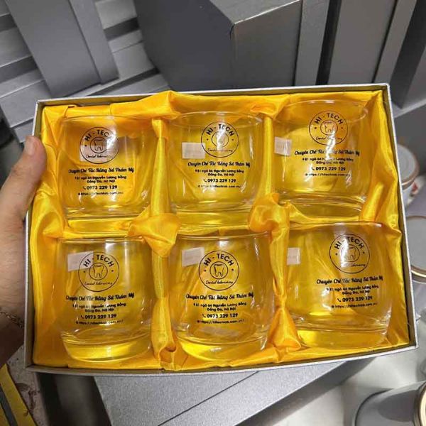 Cốc thủy tinh in logo