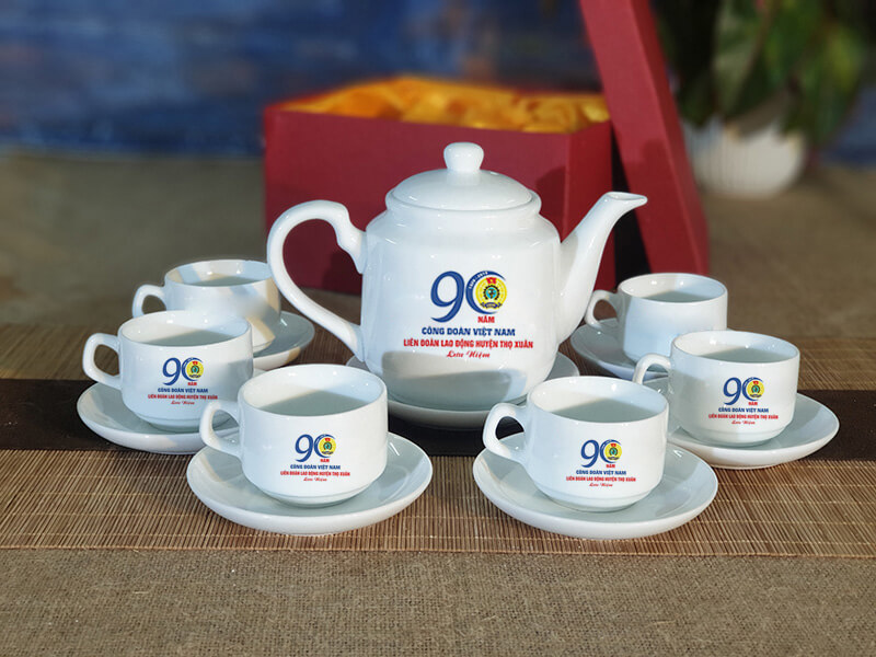 Bộ ấm chén in logo