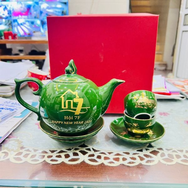 Bộ ấm chén in logo doanh nghiệp