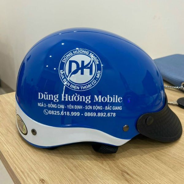 Nón bảo hiểm in logo thương hiệu