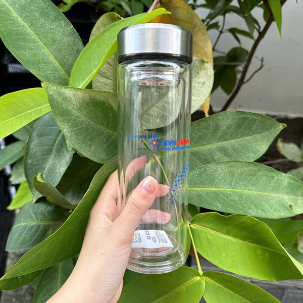 Bình thủy tinh in logo