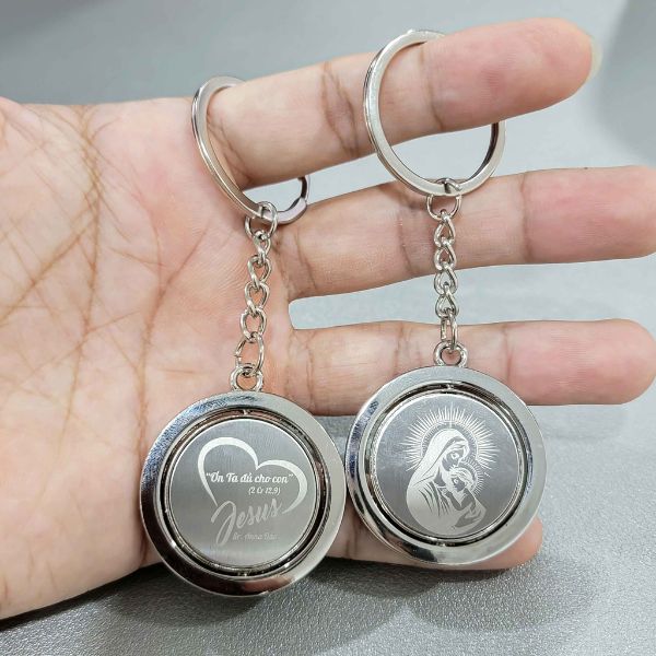 Móc khóa kim loại khắc logo